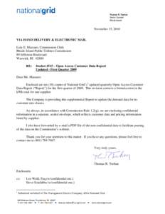 Thomas R. Teehan Senior Counsel Rhode Island November 15, 2010 VIA HAND DELIVERY & ELECTRONIC MAIL