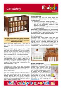 Cot Safety  Child Accident Prevention Foundation of Australia March 2013