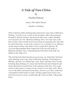 A Tale of Two Cities By Charles Dickens Book 2: The Golden Thread Chapter 15: Knitting