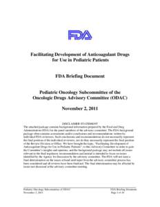 FDA Advisory Committee Briefing Document