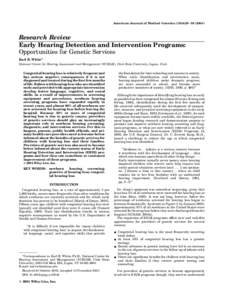 Early hearing detection and intervention programs: Opportunities for genetic services