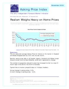 NovemberAsking Price Index The UK’s Independent Forward Market Indicator Home Asking Price Index. Release date: 12th November 2010