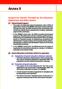 43  Annex II Support for Schools Provided by the Education Department and Other Sectors (1) School-based Support