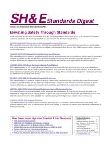 Security / Occupational safety and health / Standards organizations / Industrial hygiene / American National Standards Institute / Fall arrest / Hazard analysis / Personal protective equipment / IAPMO Standards / Safety / Safety engineering / Risk