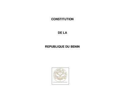 CONSTITUTION  DE LA REPUBLIQUE DU BENIN