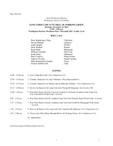 2012 Fall National Meeting Agenda