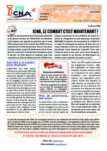 Communiqué du Bureau National www.icna.fr Ingénieurs du contrôle de la navigation Aérienne  Ensemble, donnons le bon cap !