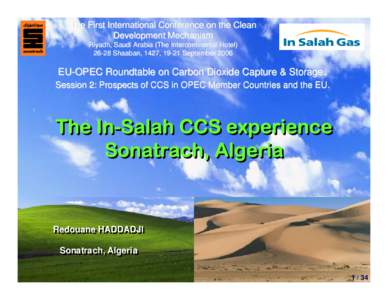 Energy / Energy in Algeria / Africa / Chemistry / In Salah / Natural gas / Liquefied natural gas / Carbon capture and storage / Fuel gas / International business / Sonatrach