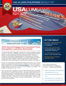 USG ALUMNI PHILIPPINES NEWSLETTER  USALUMNEWS April[removed]In This Issue: