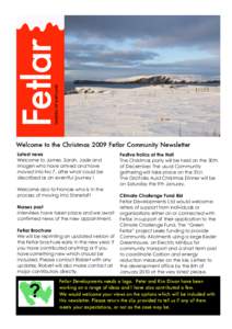 GARDEN OF SHETLAND  Fetlar Welcome to the Christmas 2009 Fetlar Community Newsletter Latest news Welcome to James, Sarah, Jade and
