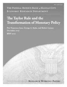 Federal Reserve / Money / Economic theories / Fellows of the Econometric Society / Taylor rule / Inflation targeting / Federal Open Market Committee / Federal Reserve System / Monetarism / Macroeconomics / Monetary policy / Economics