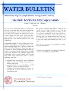 WB bacterai and septic tanks