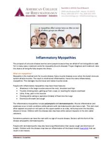 Dermatomyositis / Inclusion body myositis / Muscular system / Polymyositis / Neuromuscular disease / Myositis / Inflammatory myopathy / Rheumatology / Electromyography / Health / Anatomy / Myopathy