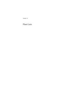 Annex A  Plant Lists Table A1