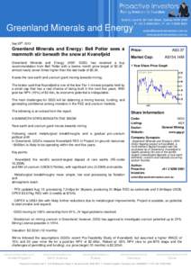 Greenland Minerals and Energy: Bell Potter sees a mammoth stir beneath the snow at Kvanefjeld