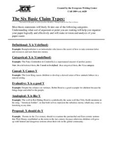 Microsoft Word - claimtypes.doc