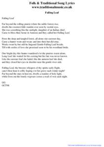 Folk & Traditional Song Lyrics - Falling Leaf