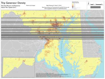 Trip Generator Density Maryland Bicycle and Pedestrian Master Plan Update 2013 ±