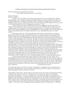 Southern Campaign American Revolution Pension Statements & Rosters Pension Application of Joseph Kester S2690 Transcribed and annotated by C. Leon Harris State of Virginia } Harrison County } On the 21 day of August 1832