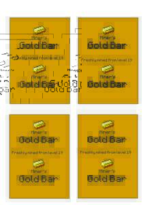 Miner’s  Gold Bar Freshly mined from level 19  Miner’s