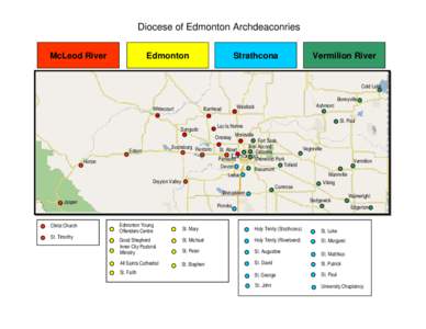 Diocese of Edmonton Archdeaconries Edmonton McLeod River  Strathcona