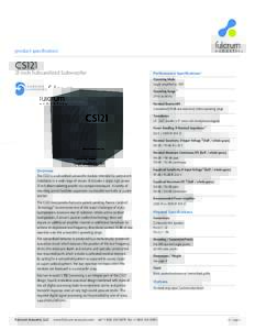 product specification  CS121 21 inch Subcardioid Subwoofer