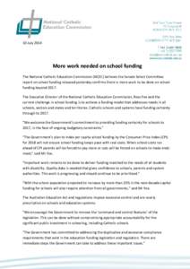 Microsoft Word - NCEC STATMENT - More work needed on School Funding.doc