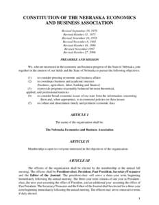 (Proposed revised) CONSTITUTION OF THE NEBRASKA ECONOMICS AND BUSINESS ASSOCIATION