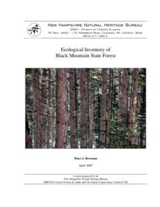 New Hampshire Natural Heritage Bureau DRED – Division of Forests & Lands PO Box 1856 – 172 Pembroke Road, Concord, NH[removed][removed]Ecological Inventory of
