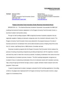 Microsoft Word - Press Release -- Rutgers[removed]Nov 13.doc