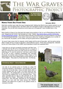 In Association with the CWGC News from the Front line  January 2012