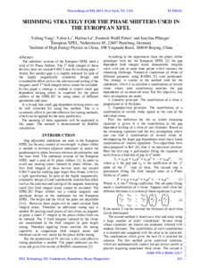 Proceedings of FEL2013, New York, NY, USA  TUPSO42 SHIMMING STRATEGY FOR THE PHASE SHIFTERS USED IN THE EUROPEAN XFEL