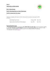 Note 13 MECHANICAL SPEED LIMITS Part I : Piston Stressing Part II : Piston-Ring Flutter as a limit to Piston Speed Part III : Limiting Mean Valve Speed