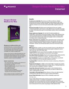 Dragon Dictate Medical for Mac Datasheet Dragon Dictate Medical for Mac