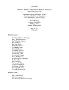 NC DHSR OEMS: EMS Advisory Council Minutes