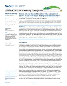 PUBLICATIONS Journal of Advances in Modeling Earth Systems RESEARCH ARTICLE[removed]2014MS000338 Key Points:  A close link between tropical North