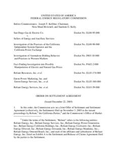 UNITED STATES OF AMERICA FEDERAL ENERGY REGULATORY COMMISSION Before Commissioners: Joseph T. Kelliher, Chairman; Nora Mead Brownell, and Suedeen G. Kelly. San Diego Gas & Electric Co. v.