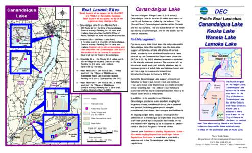 Public Boat Launches on Keuka Lake, Canandaigua Lake, Waneta Lake, Lamoka Lake