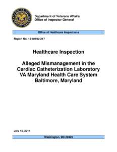 Department of Veterans Affairs Office of Inspector General Office of Healthcare Inspections Report No[removed]