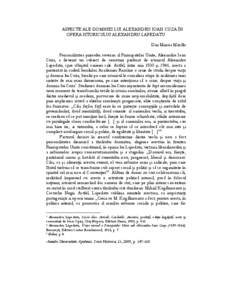 ASPECTE ALE DOMNIEI LUI ALEXANDRU IOAN CUZA ÎN OPERA ISTORICULUI ALEXANDRU LAPEDATU Dan Mircea Mazălu