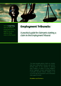 Employment Tribunal / Ministry of Justice / Human resource management / Legal costs / English civil law / Unfair dismissal in the United Kingdom / Labour law / Claim / Costs / Law / United Kingdom labour law / Civil law