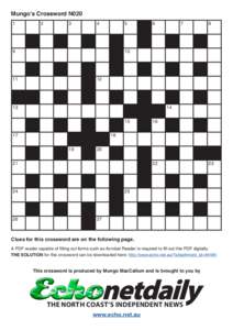 Mungo’s Crossword N020