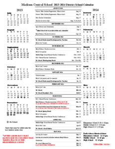 Madison Central School[removed]District School Calendar AUGUST[removed]July S M