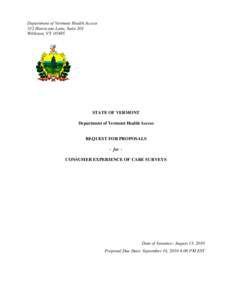 Sales / Federal assistance in the United States / Presidency of Lyndon B. Johnson / Request for proposal / National Committee for Quality Assurance / Medicaid / Vermont / Government procurement in the United States / Business / Healthcare reform in the United States / Procurement