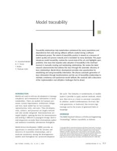 Model traceability  & N. Aizenbud-Reshef B. T. Nolan
