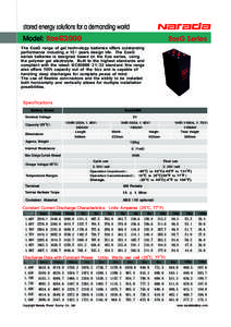 stored energy solutions for a demanding world Model: EosG2000 EosG Series  The EosG range of gel technology batteries offers outstanding