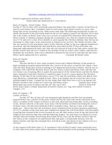 Southern Campaign American Revolution Pension Statements Pension Application of Henry Jones R5692 Transcribed and annotated by C. Leon Harris State of Virginia Floyd County Towit. On this 4 th day of June 1853 personally