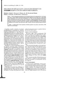 Studies in Avian Biology No. 16:41-45, [removed]INFLUENCE OF SITE QUALITY AND STAND DENSITY ON GOSHAWK HABITAT IN SOUTHWESTERN FORESTS  Abstract. Current managementguidelines for the Northern Goshawk (Accipitergentilis)in 