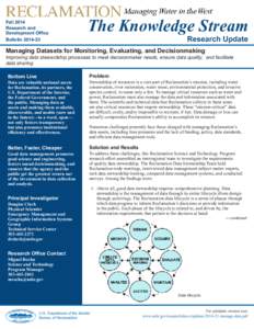 Fall 2014 Research and Development Ofﬁce Bulletin[removed]The Knowledge Stream