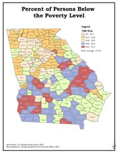 Percent of Persons Below the Poverty Level Legend Dade  Catoosa